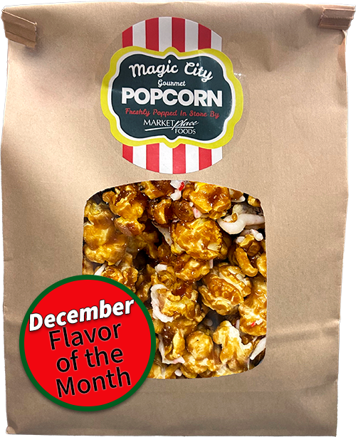 Peppermint Chocolate Caramel Popcorn Bag